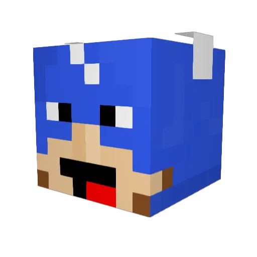 Snugly2 Minecraft avatar head, 3D render