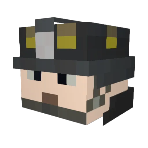 SoCalFireMedic Minecraft avatar head, 3D render
