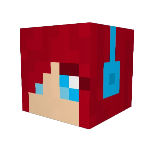 SoCatLike Minecraft avatar head, 3D render