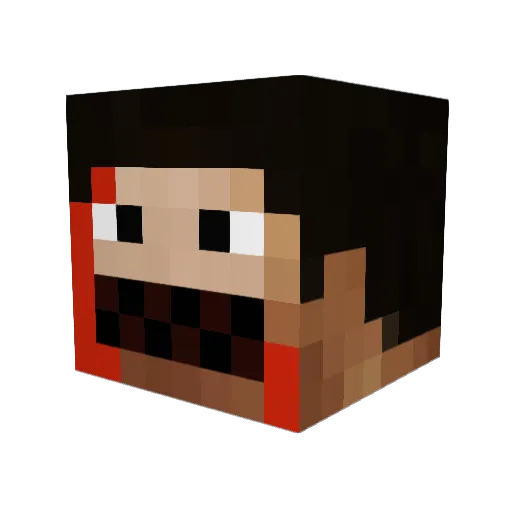 SoS_HOSTAGE Minecraft avatar head, 3D render