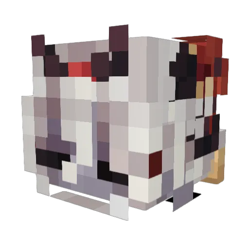 Sobrs Minecraft avatar head, 3D render