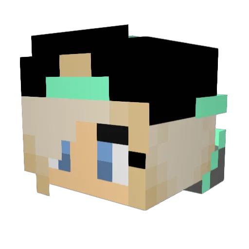 Soccer_ Minecraft avatar head, 3D render
