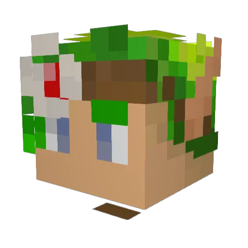 SochaBoy Minecraft avatar head, 3D render