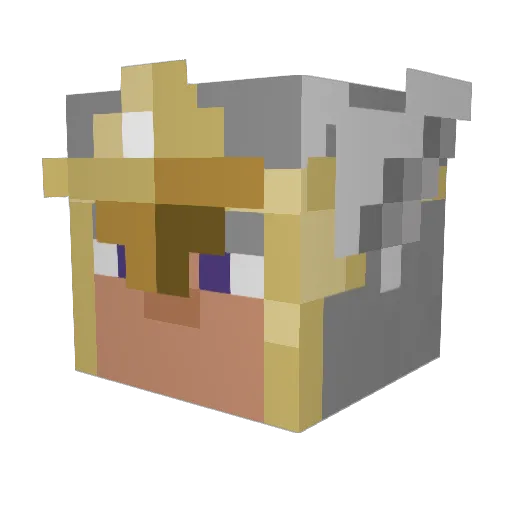 Social_D Minecraft avatar head, 3D render