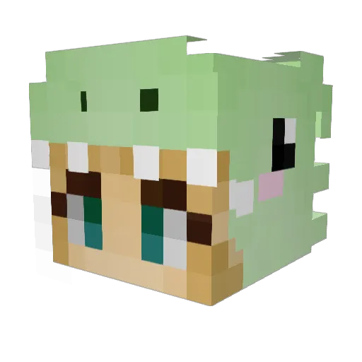 SockedElf Minecraft avatar head, 3D render