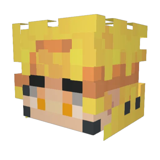 Sockslols Minecraft avatar head, 3D render