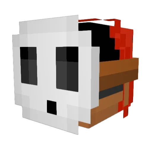 Sockstwo Minecraft avatar head, 3D render