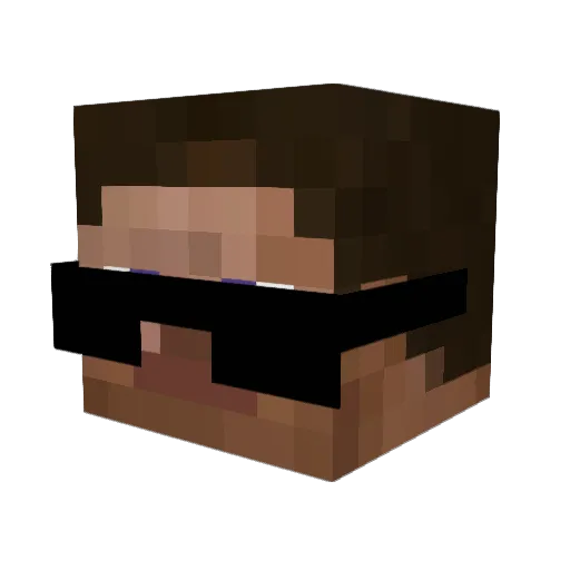 Socratias Minecraft avatar head, 3D render