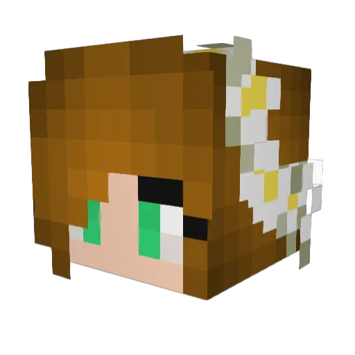SodaPoppinGurl Minecraft avatar head, 3D render