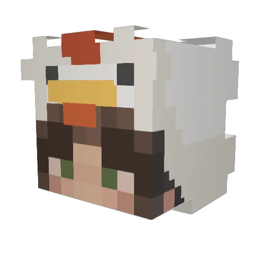 Sodashi Minecraft avatar head, 3D render