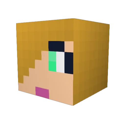 SofaKing_Win Minecraft avatar head, 3D render