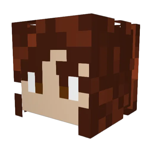 Soffachan Minecraft avatar head, 3D render