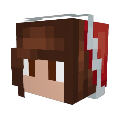 Soffesiin Minecraft avatar head, 3D render