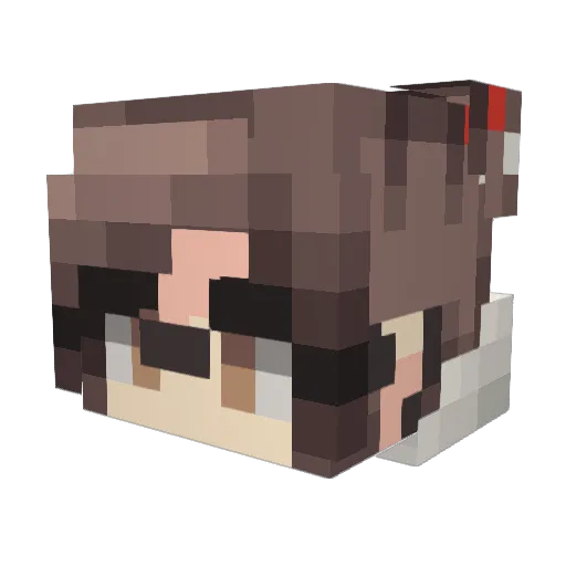 Soft_Bell Minecraft avatar head, 3D render