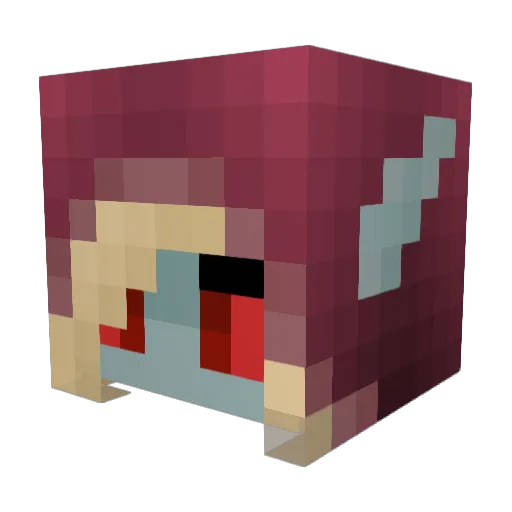 Softballs_ Minecraft avatar head, 3D render