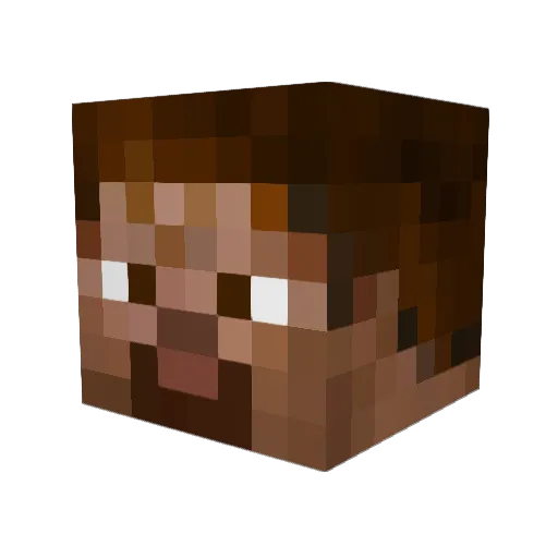 Softdomming Minecraft avatar head, 3D render