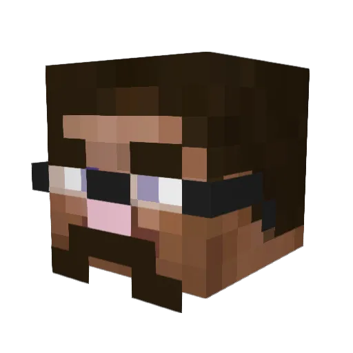 Softerles Minecraft avatar head, 3D render