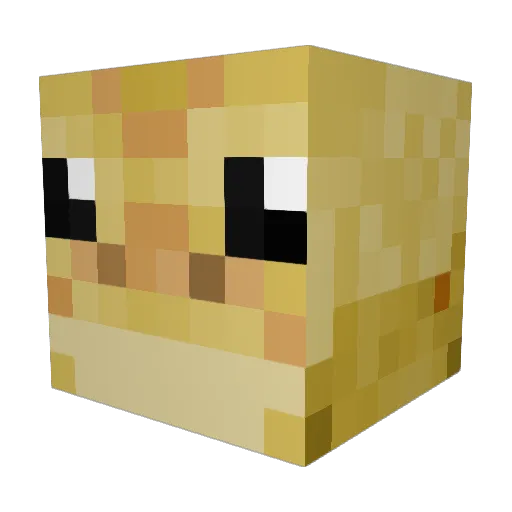 SoftieDog Minecraft avatar head, 3D render