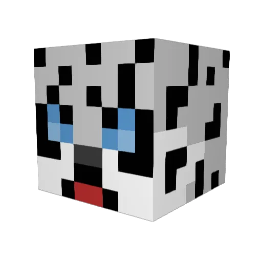 SoftpawSnowmew Minecraft avatar head, 3D render