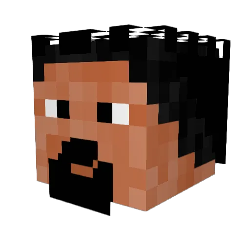 Sohte Minecraft avatar head, 3D render