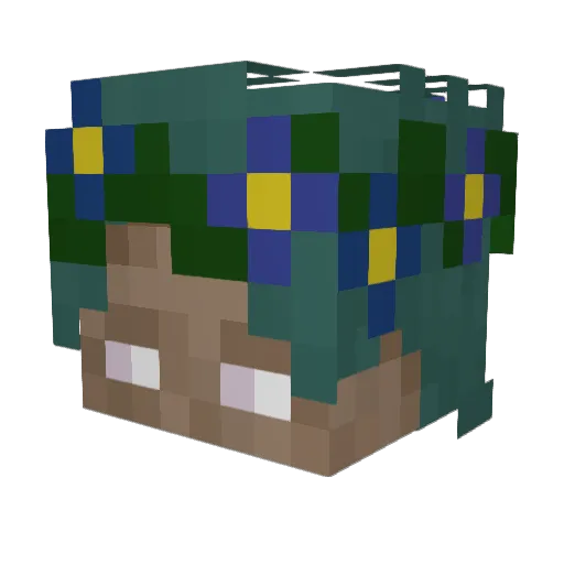 Sokipea Minecraft avatar head, 3D render