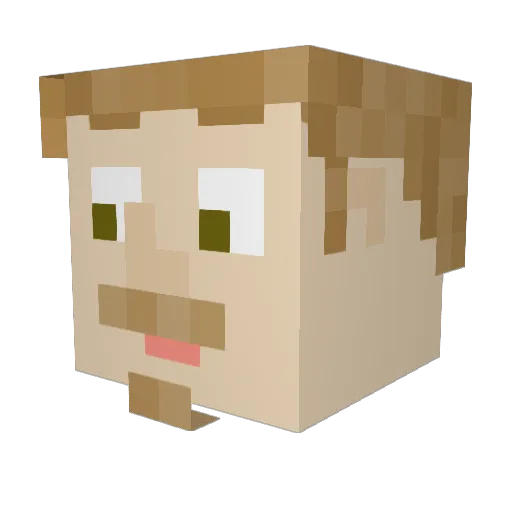 Soko13 Minecraft avatar head, 3D render