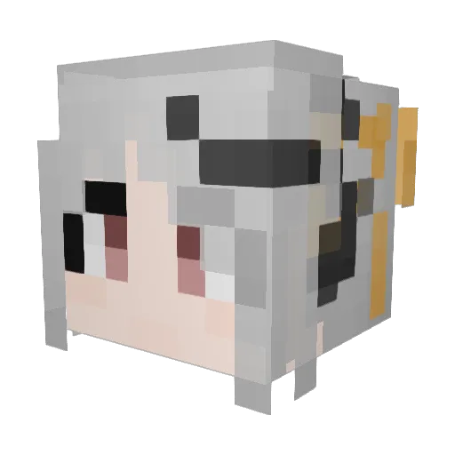 SolKattii Minecraft avatar head, 3D render