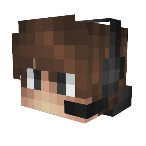 Solania Minecraft avatar head, 3D render