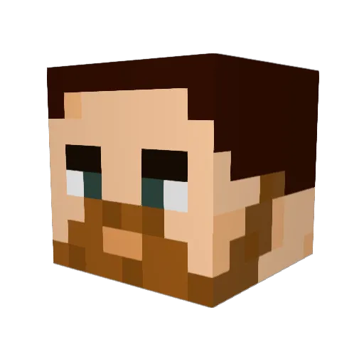 Solarck Minecraft avatar head, 3D render