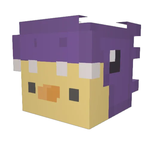 Solariti Minecraft avatar head, 3D render