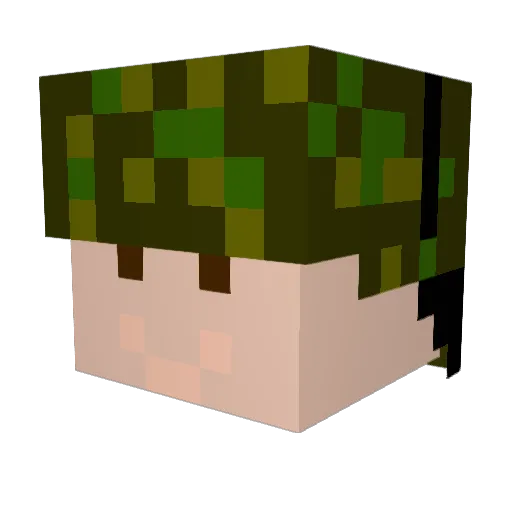 Soldat111 Minecraft avatar head, 3D render