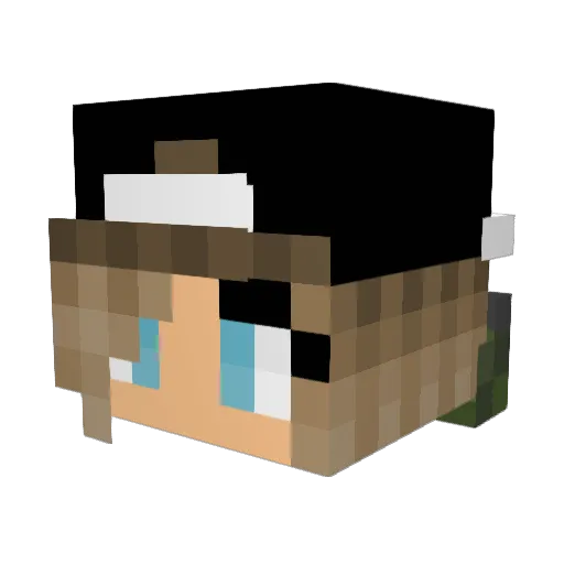 SoldatinGirl Minecraft avatar head, 3D render