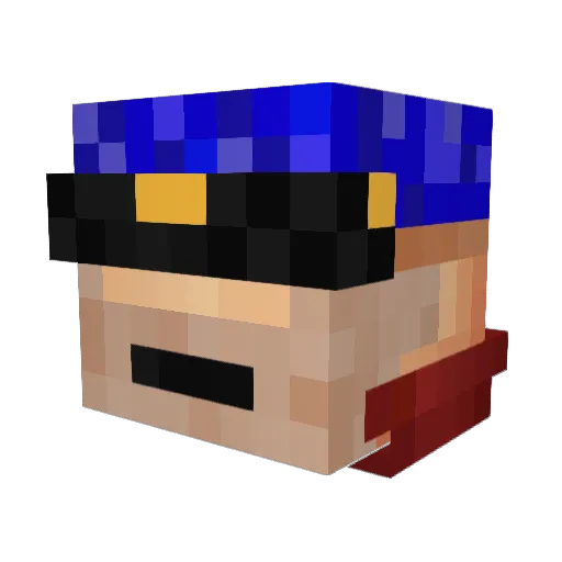 Soldierino Minecraft avatar head, 3D render