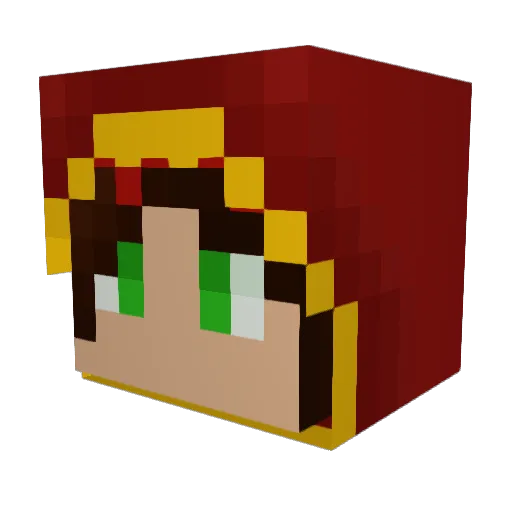 Soleilleuse Minecraft avatar head, 3D render