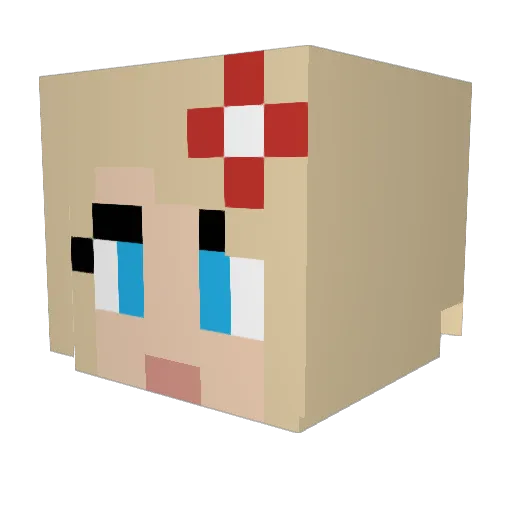 Solfia Minecraft avatar head, 3D render