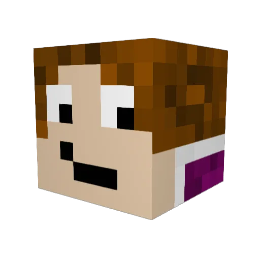 Solfonix Minecraft avatar head, 3D render
