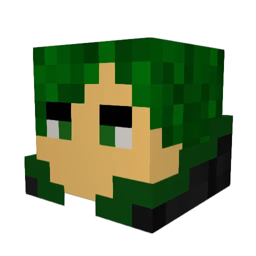Solhian Minecraft avatar head, 3D render