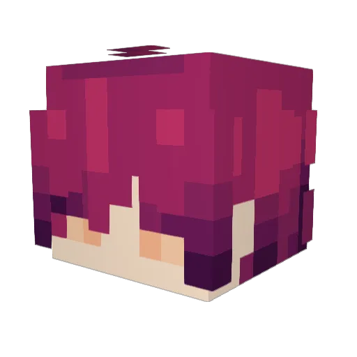 Solistka Minecraft avatar head, 3D render