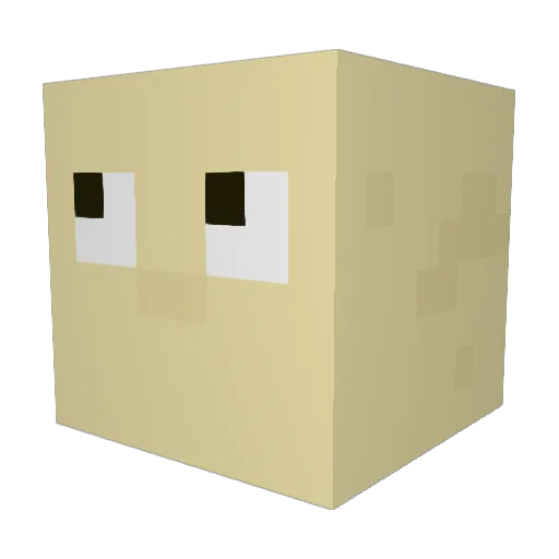 Sollang Minecraft avatar head, 3D render