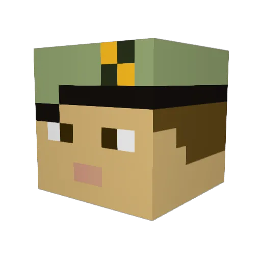 SoloCrafter6 Minecraft avatar head, 3D render