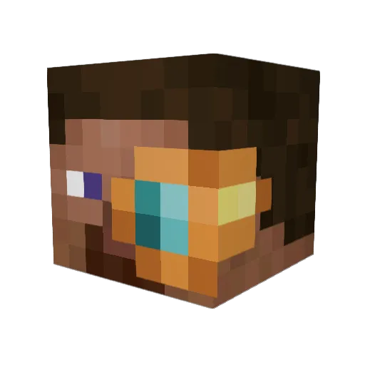 SoloLeap Minecraft avatar head, 3D render