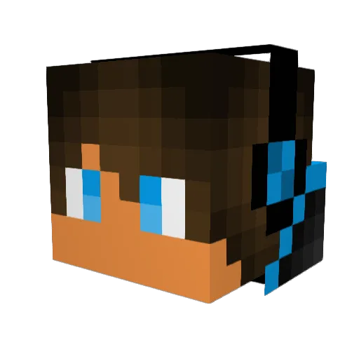 Solodrey Minecraft avatar head, 3D render
