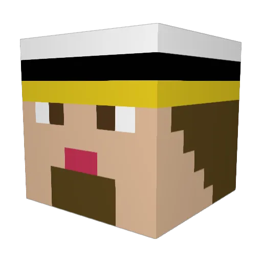 Solracix08 Minecraft avatar head, 3D render