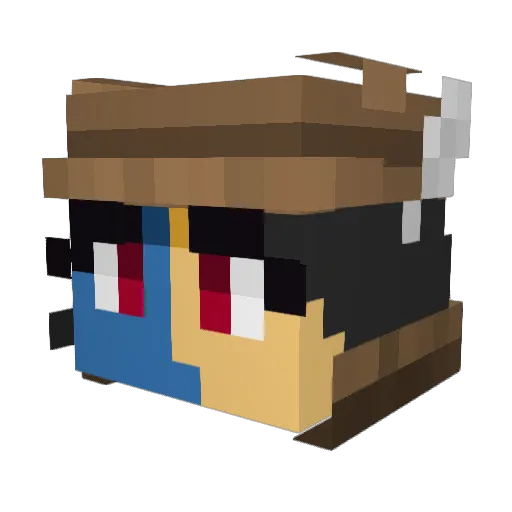 Solsaur Minecraft avatar head, 3D render