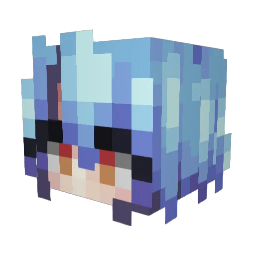 Solteira Minecraft avatar head, 3D render