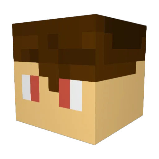 Solui Minecraft avatar head, 3D render