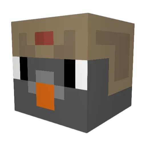 Somber_13 Minecraft avatar head, 3D render