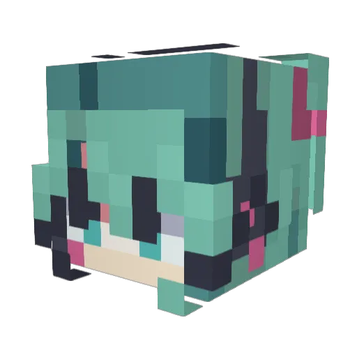 Somnana Minecraft avatar head, 3D render