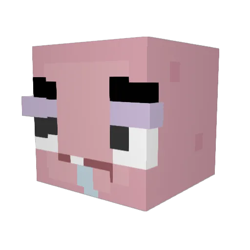 SonMau Minecraft avatar head, 3D render