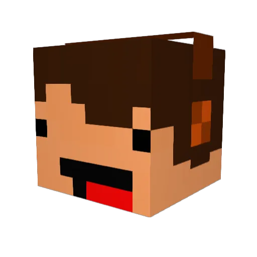 SoniakPL Minecraft avatar head, 3D render
